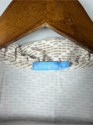 J. McLaughlin Dress Durham Catalina Cloth 3/4 Sleeve Stretch Tan Women sz medium thumbnail 2