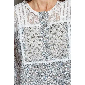 POL Printed Woven Lace Back Round Neck Sleeveless Top - Medium thumbnail 6