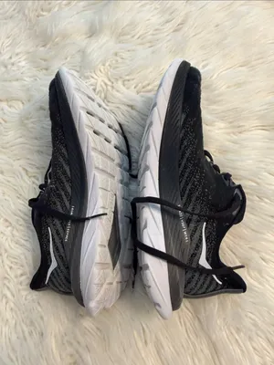 Hoka Black and White Athletic Running Shoes size 8B good condition thumbnail 7