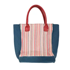 Longaberger Denim Red and White Tote Bag thumbnail 2