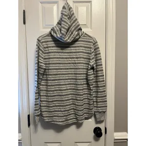Billabong Baja Beach Hoodies Striped, Blue & White Medium, Kangaroo Pocket L thumbnail 4