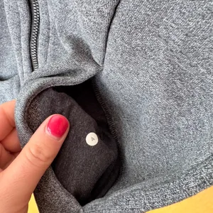 Lululemon Scuba Full Zip Hoodie Womens 4‎ Heathered Grey Fleece Thumbholes thumbnail 3