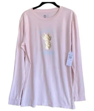 NWT Roxy "Big Island" Gold Pineapple Long Sleeve Tee - Large thumbnail 1