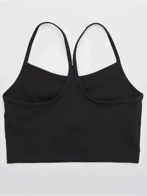 Aerie OFFLINE The Hugger Longline Racerback Sports Bra Black Small thumbnail 5