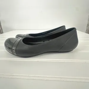 Crocs Size 10 Black‎ Gianna Alice Cap Toe Ballet Slip On Comfort Shoes Flats thumbnail 3