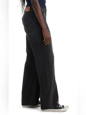 Levi's 94 Baggy Bootcut Jeans Washed Black Size 26X31 thumbnail 3