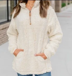 Pink Lily sherpa pullover thumbnail 1