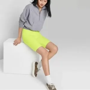 Wild Fable Lime Green High Rise High Waisted‎ Biker Shorts Size Small thumbnail 9