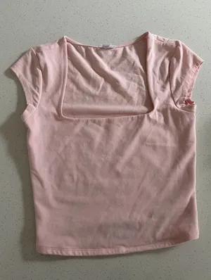 Baby Pink Garage Square Neck Top thumbnail 1