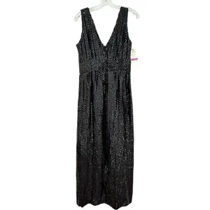 Lee Jordan Vintage Sequin Formal Dress Women's 14 Black‎ Evening 70s Whimsigoth thumbnail 6