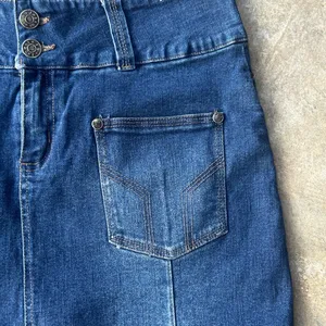90s micro‎ mini denim skirt with pockets size 11/12 thumbnail 3