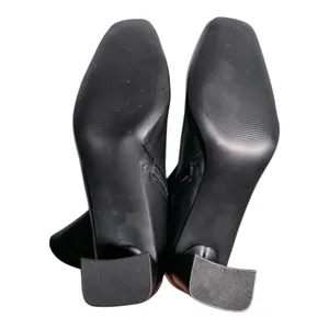 Steve Madden Harli Black Stretch Leather Square Toe Sock Ankle Boots Sz 11 thumbnail 4