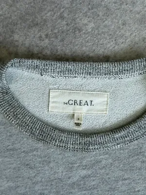 THE GREAT Gray Ruffle Crewneck Sweatshirt Size 0 thumbnail 6