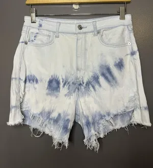 American Eagle Outfitters Mom Shorts Womens 6 Blue Tie Dye High Rise Cutoff thumbnail 1