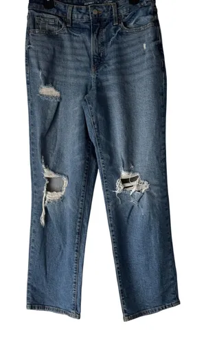 Old Navy High Waisted O G Loose Jeans Light Wash Distressed‎ Size 10 thumbnail 1