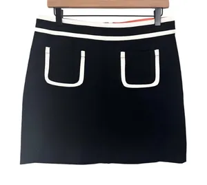 Banana Republic Black White Contrast‎ Trim A-Line Mini Skirt Pockets Mod 6 thumbnail 1