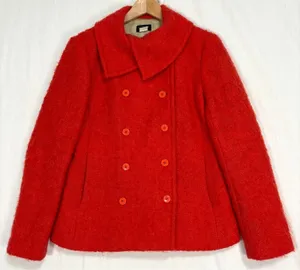 J.Crew Peacoat Red Mohair Wool Blend Double Breasted Jacket Retro Classic Work 6 thumbnail 1