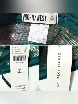 Anthropologie Worn/West Après Ski Trucker Hat Forest Green 'CHALET' Embroidered thumbnail 9