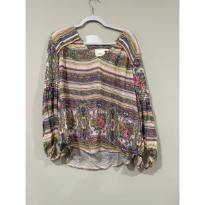 NWT Anthropologie Maeve Ceresco Peasant Boho Floral Blouse Top V-Neck Large 2413 thumbnail 3