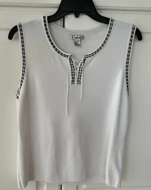 Carducci sleeveless‎ top White Size L thumbnail 1