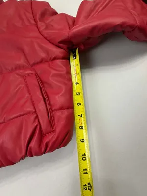 Ambiance Outerwear Women's Red Faux Leather Cropped Puffer Jacket thumbnail 9