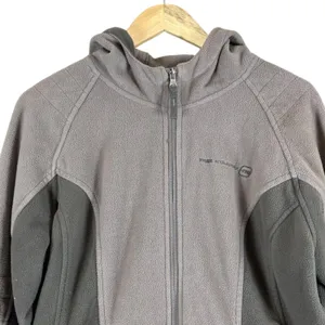 Free Country Fleece Jacket Womens XL Gray Full Zip Hooded Outdoor Hiking Warm thumbnail 2