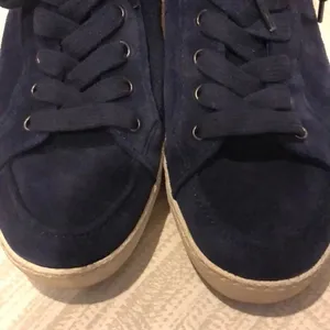 Sam Edelman Navy Blue Suede High Top Sneakers Side Zipper Size 8.5 thumbnail 2