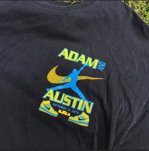 Nike BLACK BLUE AND YELLOW AIR JORDAN GRAPHIC TEE thumbnail 4
