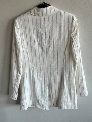 White Pinstripe Blazer thumbnail 3