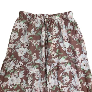 Luna Skies Floral‎ Tiered Midi Skirt Boho Cottagecore Flowy Pink XL thumbnail 2