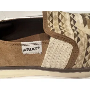 Ariat Women's Tan Diamond Aztec Ryder slip-on shoes featuring a canvas upper thumbnail 5