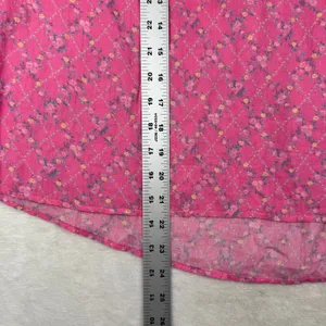 LoveShackFancy Pink Floral Cotton Tie Neck Tassel Peasant Blouse Small thumbnail 5