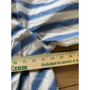 Woman Within‎ Womens Blue White Striped Print Button Up Shirt Size Large Office thumbnail 4