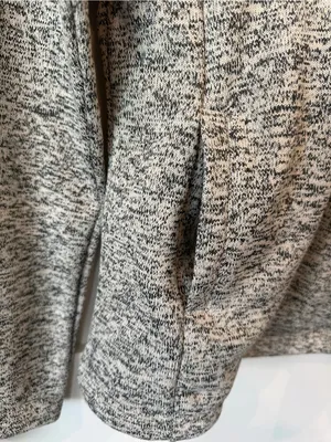 Columbia Gray Marled Button-Front Turtleneck hoodie Sweater thumbnail 3