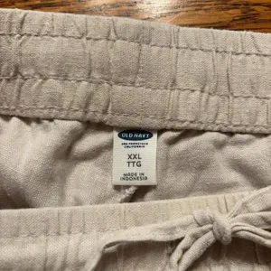 Old Navy‎ Linen Blend Pants Women's Size XXL Drawstring Straight Leg Beach Vacay thumbnail 3