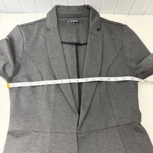 Quince Dark Gray Blazer Notch Collar Long‎ Sleeve Hook and Eye Work Size S thumbnail 9