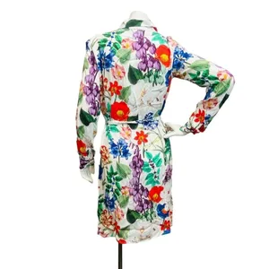 Zara White‎ Floral Women's Small Cottagecore Garden Dragonfly Print Shift Dress thumbnail 4