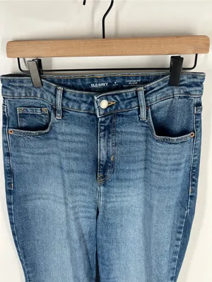 Old Navy Higher High-Rise Flare Jeans 6 Petite Medium Wash Clover thumbnail 3