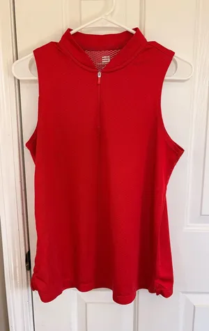 EUC Women’s Sleeveless Red Zip thumbnail 1