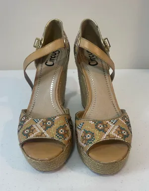 Circus by Sam Edelman Tan Multicolor Embroidered Espadrille Wedges thumbnail 1