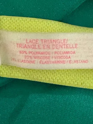 PINK Victoria's Secret mint green/neon yellow lace triangle bralette Size Medium thumbnail 9