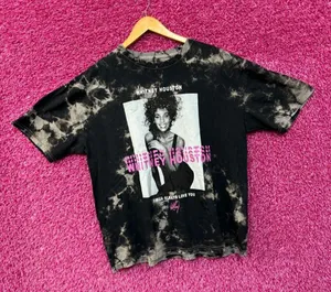 Whitney Houston I Will Always Love You bleach dye shirt size XL thumbnail 3
