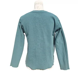 Pact Teal Waffle Knit‎ Long Sleeve Shirt Crew Neck Organic Cotton Size Small thumbnail 2