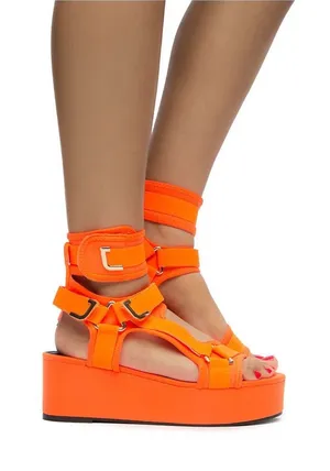 SheIn Orange wedge heels thumbnail 1