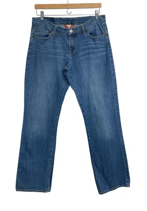 LUCKY BRAND Fluer Easy Rider Denim Women Sailor Jeans Sz 8/29 Mid‎ Rise Whiskers thumbnail 1