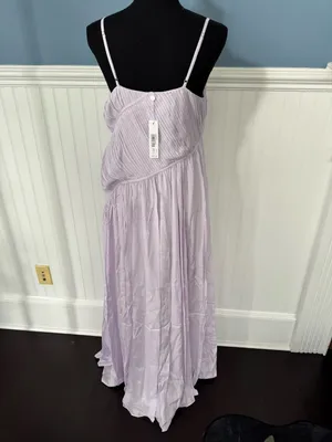 NWT Trina Turk Cherry Grove Lavender Purple Maxi Dress Size Large thumbnail 6