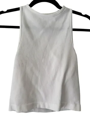 Free People Intimately White Ribbed Racerback Cropped Tank Top Women’s size XS/S thumbnail 1