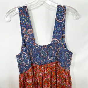 Natural Life XL Tricia Maxi Dress Blue Paisley Red Floral Boho Cottagecore‎ 1836 thumbnail 9