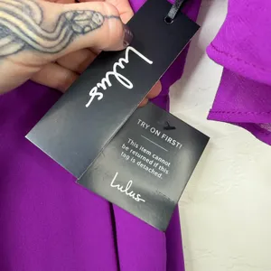 NEW Lulus Bombshell Magenta Purple Off-the-Shoulder Flirty Wrap Mini Dress XL thumbnail 9