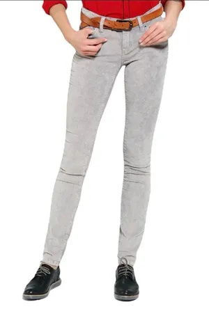 Urban Outfitters Mid Low Rise Cigarette Skinny Ankle Gray Corduroy Pants 27 thumbnail 1